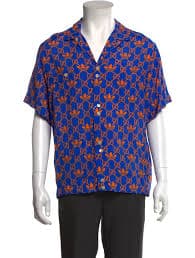 Gucci x Adidas Printed Short Sleeve Shirt - Blue Casual Shirts, Clothing - GAUDC23767 | The RealReal
