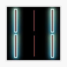 Vertical white neon light on dark background " Sticker for Sale by Giree07 | Redbubble