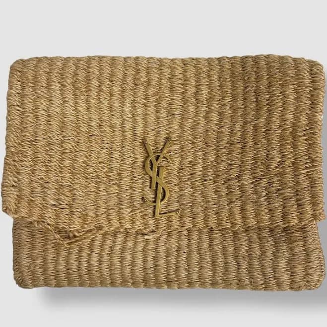 SAINT LAURENT Women's Kate Medium Raffia Crossbody Bag