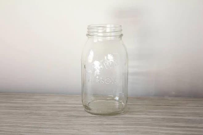 Vintage Glass Crown Mason Quart Jar