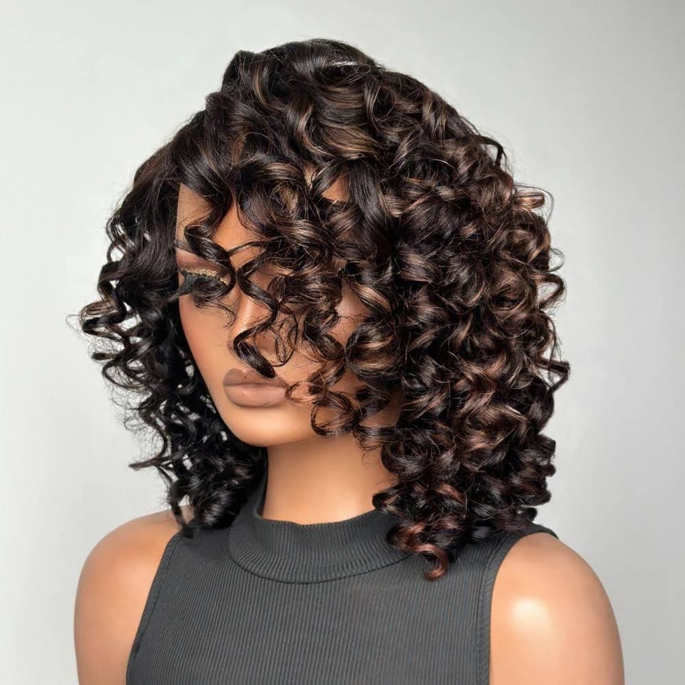 Bob Bouncy Loose Curly Lace Front Wig