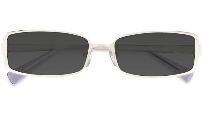 Gold Rectangle Metal Sunglasses with 1.6 Basic Tint Lenses