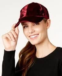 INC International Concepts Women's Crushed Velvet Baseball Cap