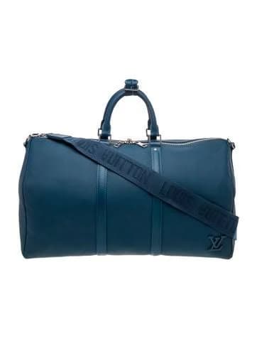 Louis Vuitton - Keepall Bandoulière 50 - Leather - Blue - Men - Travel Bag - Luxury