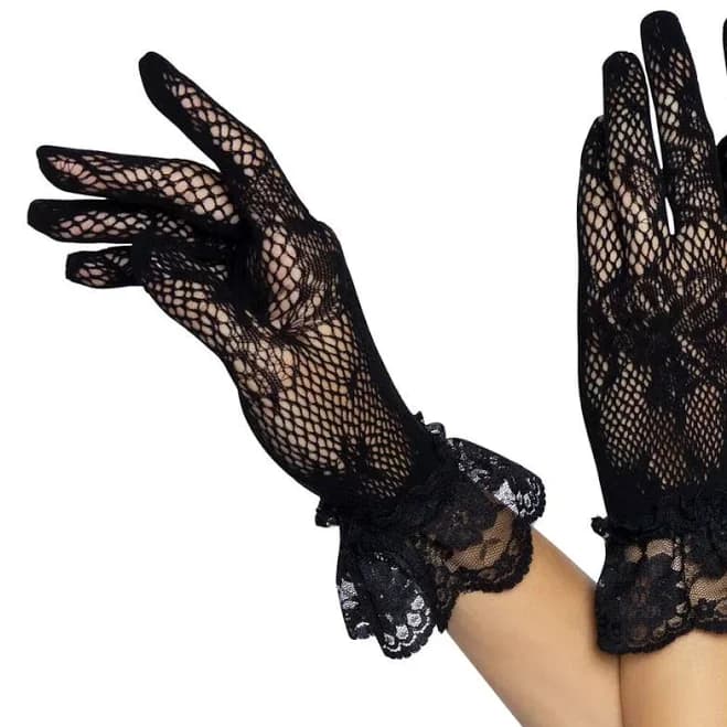 Floral Lace Wrist Length Gloves