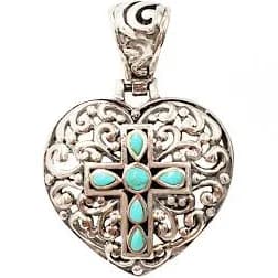 Turquoise Heart Silver Pendant