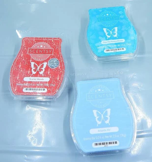 Scentsy Wax Bars Variety Partials Lot 3 Scarlet Woods, Passionflower,