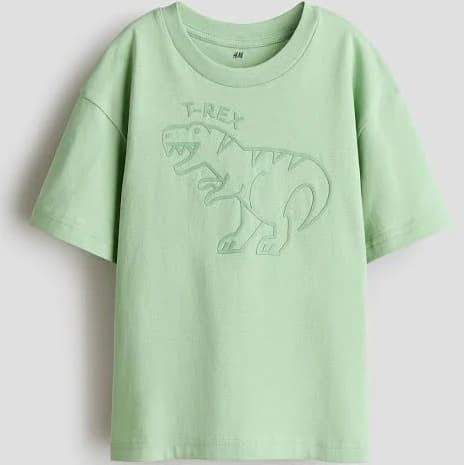 H&M Boys Cotton T-Shirt with Printed Motif