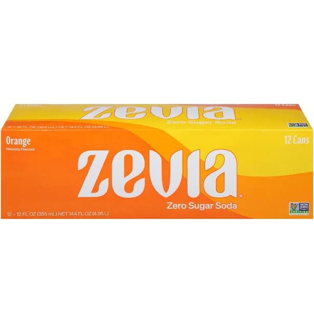 Zevia - Orange Soda, 12/12 fl oz (Pack of 2) - Zero Calorie Drink