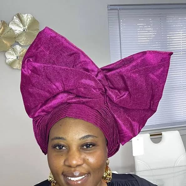 Pre-Made Fushia Aso Oke Headtie