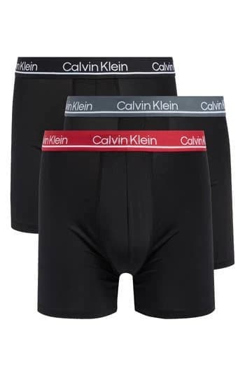 Calvin Klein Men's 3-Pack Moisture-Wicking Microfiber Boxer Briefs