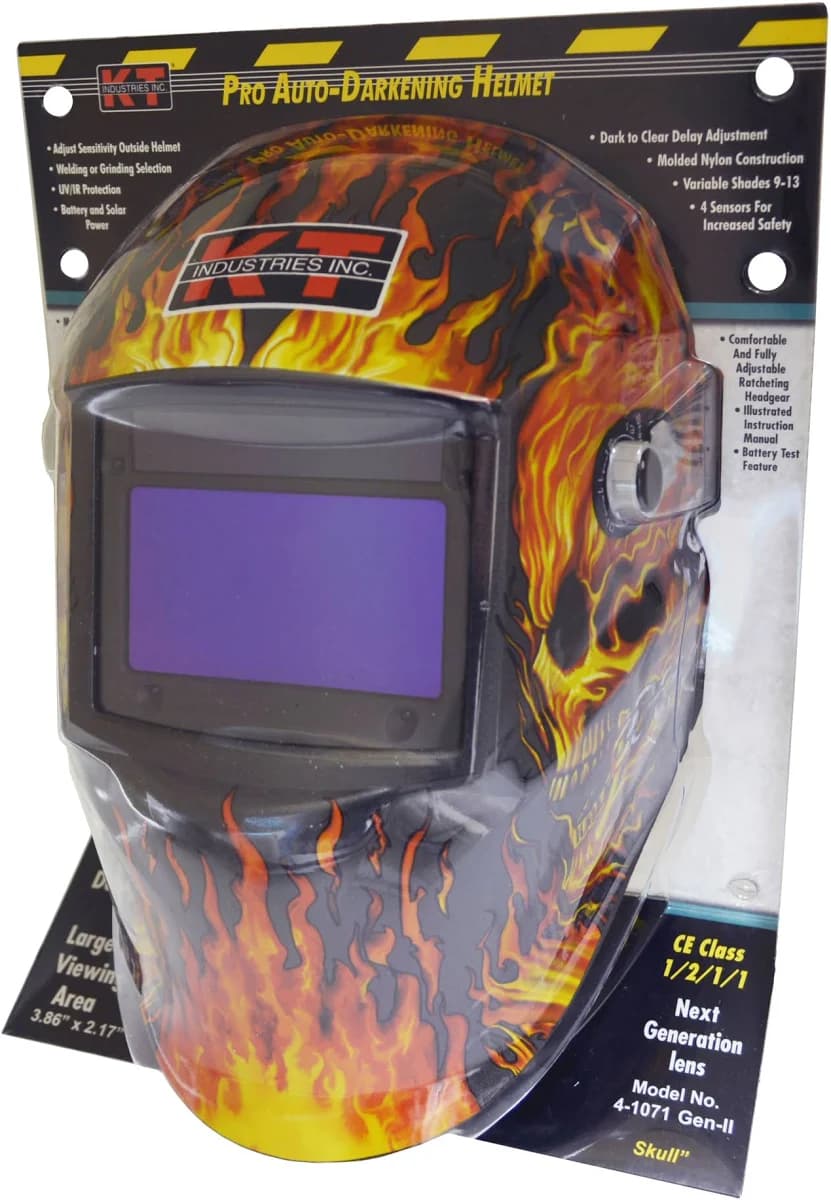 K-T Industries Flaming Skull Auto Welding Helmet