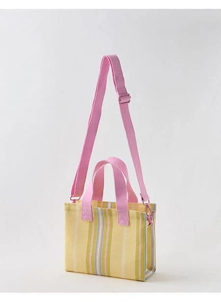 Aerie Mini Striped Mesh Tote Bag