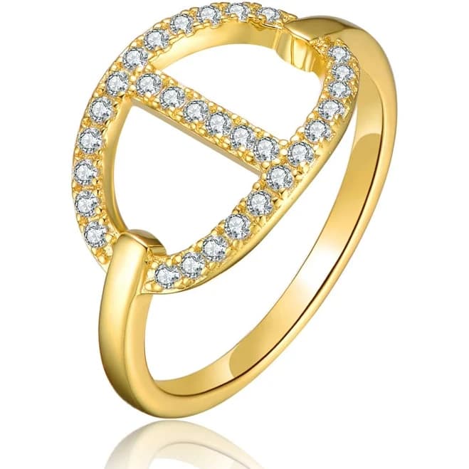 Rachel Glauber 14k Gold Plated Cubic Zirconia ModernRing