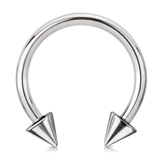 Spike Ends Horseshoe Circular Barbell