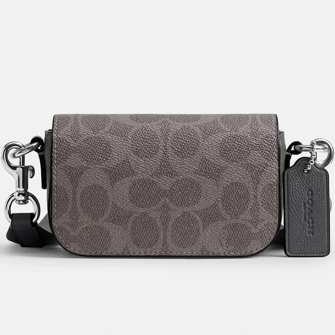 Coach Men's Signature Canvas Flap Crossbody Bag