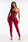 Feeling Cheeky Mid Rise Ruched Butt Legging - DarkRed | Fashion Nova