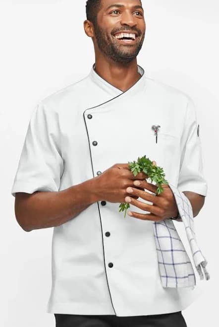 Men's 2-Pocket Snap Front Chef Coat