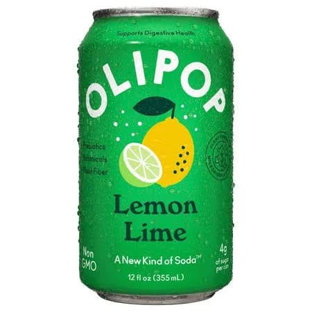 2x - Olipop Lemon Lime Prebiotic Soda - 12 fl oz Can