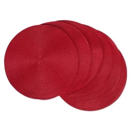 DII Classic Woven Round Placemat Set of 6