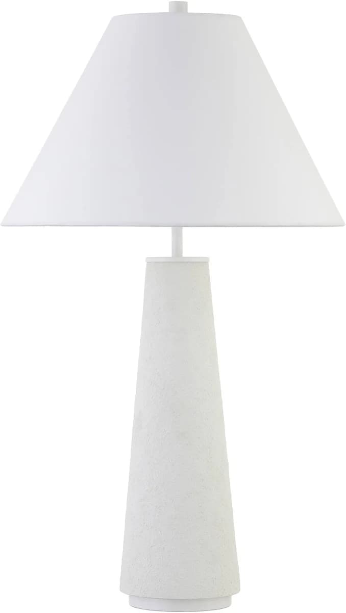 Hailey Home Ingalls 27.5-in Matte White LED On/Off Switch Table Lamp with Fabric Shade