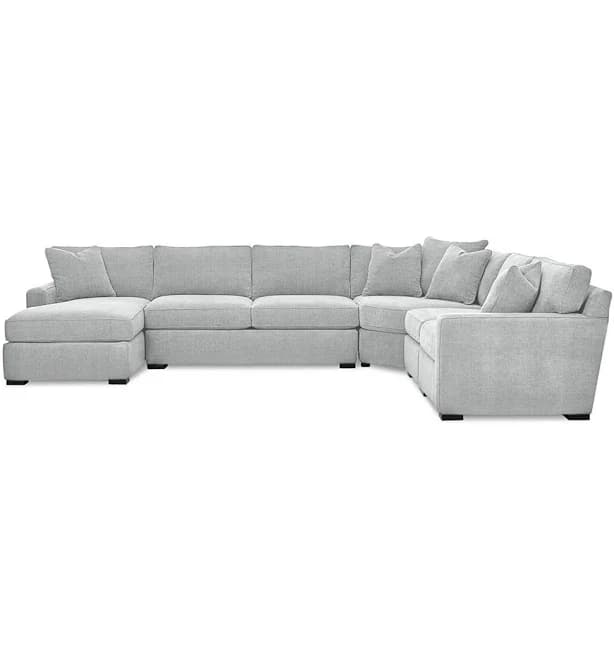 Macy's Radley 5-Pc. Fabric Chaise Sectional Sofa with Corner Piece