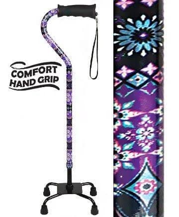 Pretty Purple Aluminum Convertible Quad Base Walking Cane