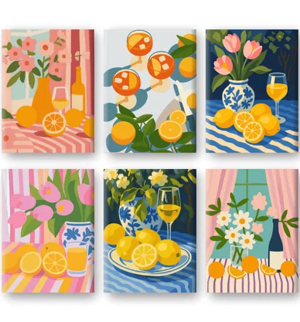DIY Artclub Flowers & Drinks Mini Paintings Set