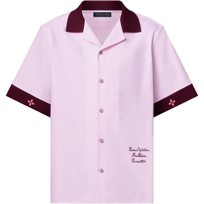 Louis Vuitton Ribbed Collar Short-Sleeved Shirt