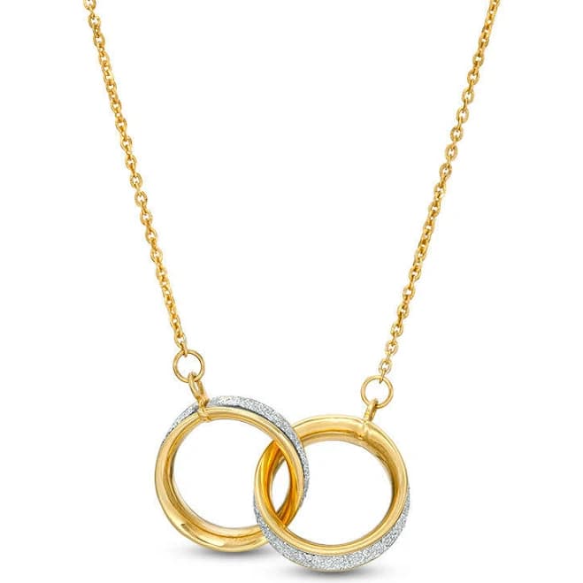 14K Gold Glitter Enamel Interlocking Circles Necklace