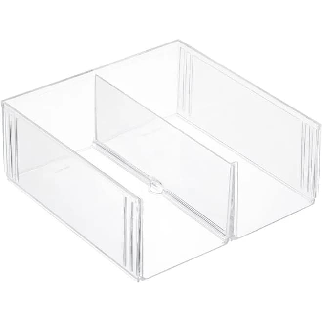 The Container Store Clearline Divided Shoe Bin