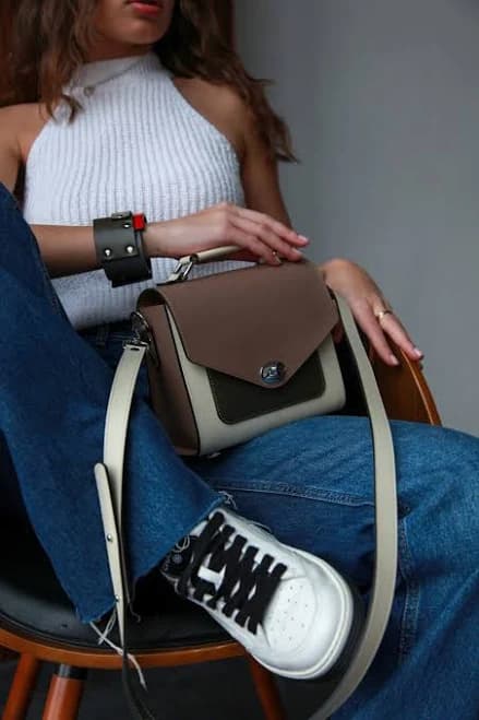 Colorblock Leather Crossbody Bag