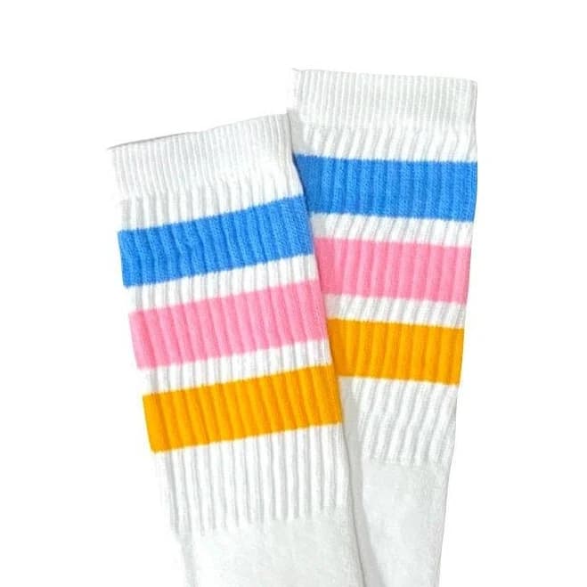 Retro Stripe Knee High Tube Socks