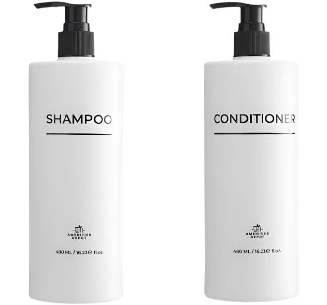 White Label Hotel Shampoo & Conditioner Shower Wall Dispenser