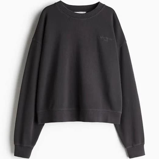 Ladies H&M Dark Gray/Atelier Sportif Sweatshirt with Text Motif