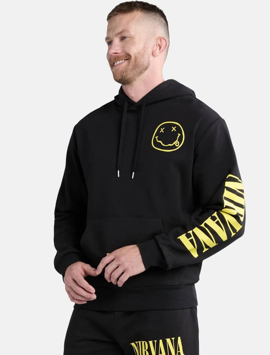Nirvana Men's Smiley Graphic Hoodie