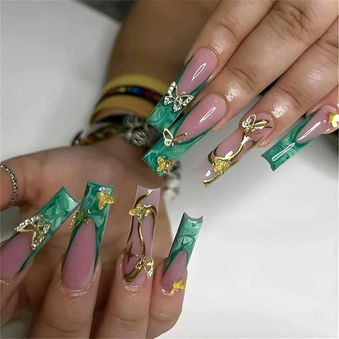24pcs Long Square Fake Nail
