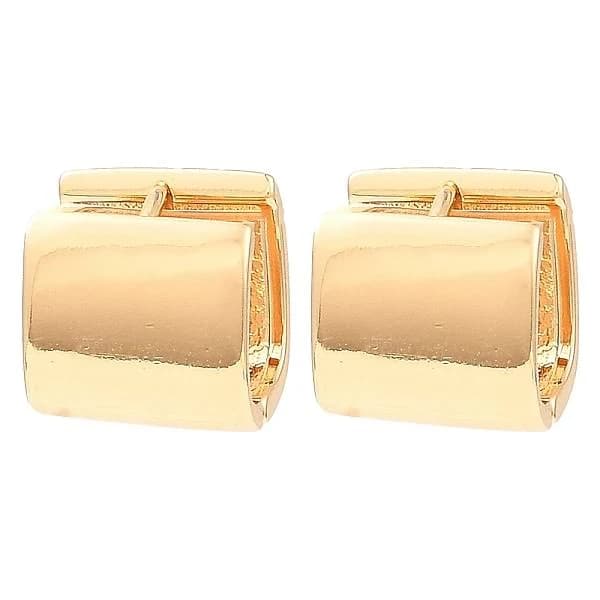 Platinum Rectangle Brass Hoop Earrings