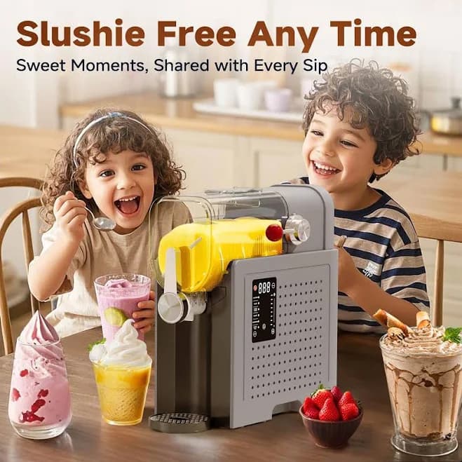[New Year gifts] SYINTAO Slushie Machine / Soft Serve lce Cream 2 in 1 Machineacompact kitchen tool with automatic cleaning function and 6 preset