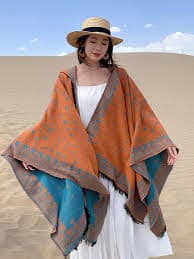 Women Ethnic Star Print Hooded Scarf Shawl – BUYKUD