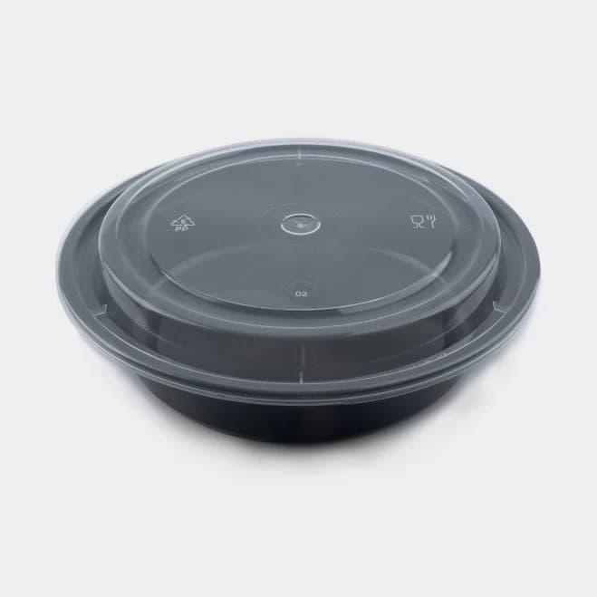 50 Pack 22 oz Round Plastic Disposable Food Containers