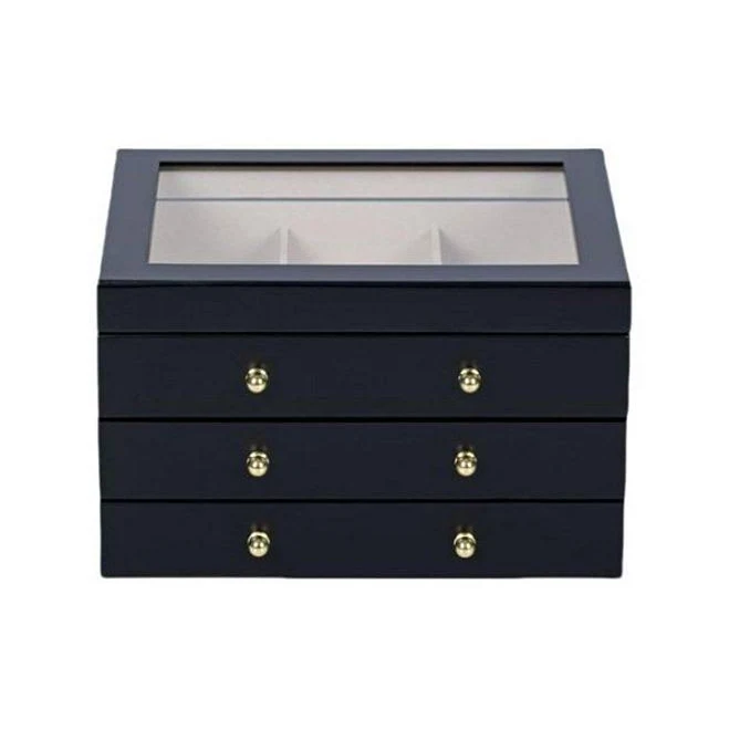 Glass Lift Top Jewelry Box