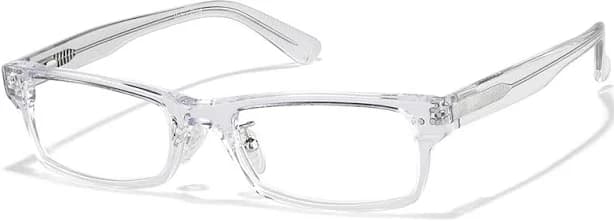 Zenni Rectangle Glasses Clear Plastic Full Rim Frame, Spring Hinges, Nose Pads, Custom Engraving, Blokz Blue Light Glasses, P634023
