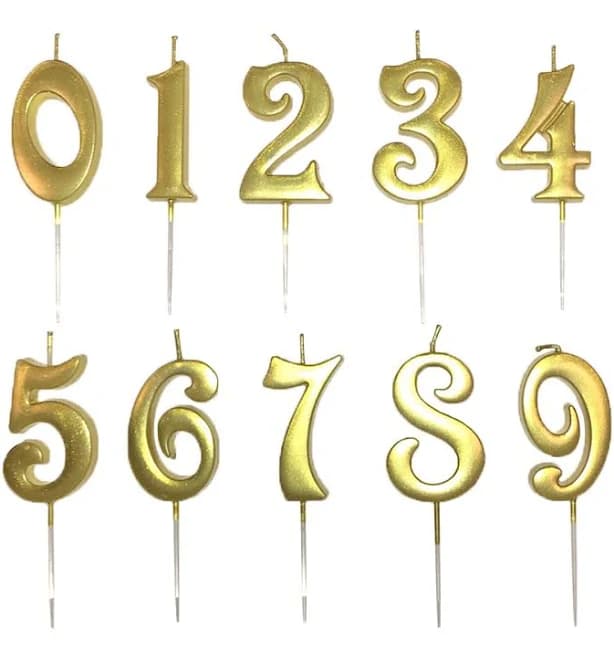 Sparklers.us Gold Number Birthday Anniversary Wedding Candle