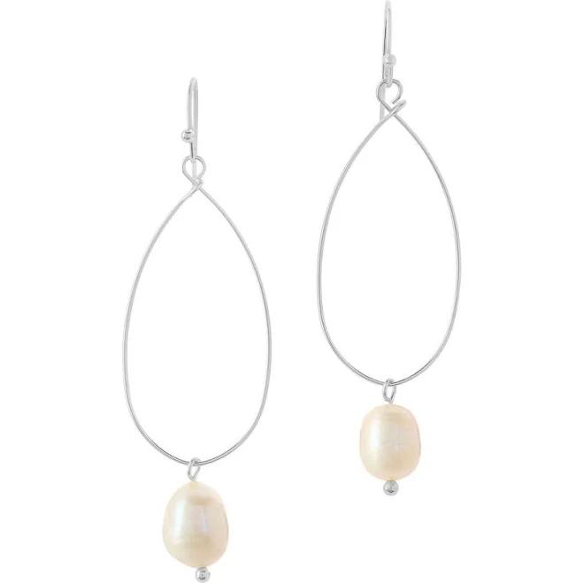 Sterling Forever Teardrop Pearl Dangle Earrings