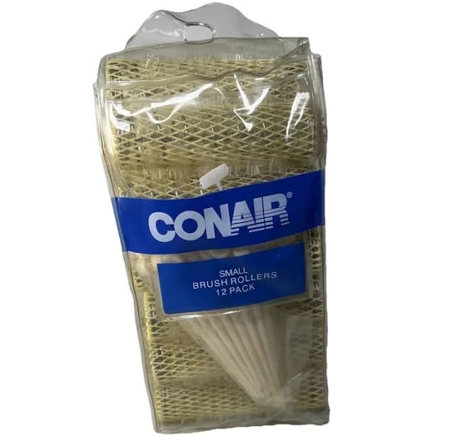 Conair Brush Rollers + Pins Bouncy Curls 12 Small Yellow #61502B