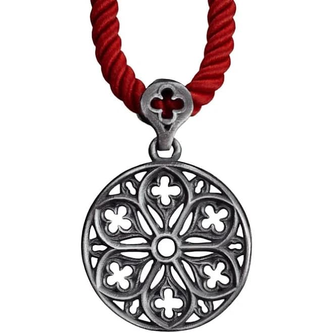 Gothic Silver Openwork Pendant Necklace