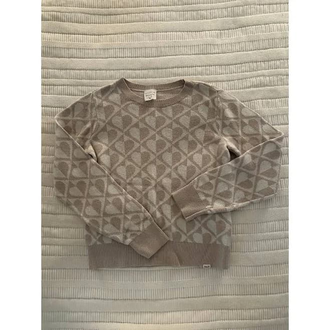 Abercrombie & Fitch Shirts & Tops | Abercrombie Kids 11/12 Heart Sweater | Color: Tan | Size: 12g | Juliahettich's Closet
