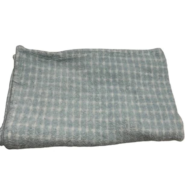 Tahari Blue White Print Baby Blanket Fleece