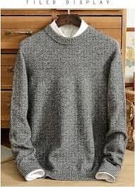 Amazon.com: Alloaone Men Solid Winter Cashmere Sweater Cashmere Round Neck Double-Strand Thick Seamless Black S : Clothing, Shoes & Jewelry